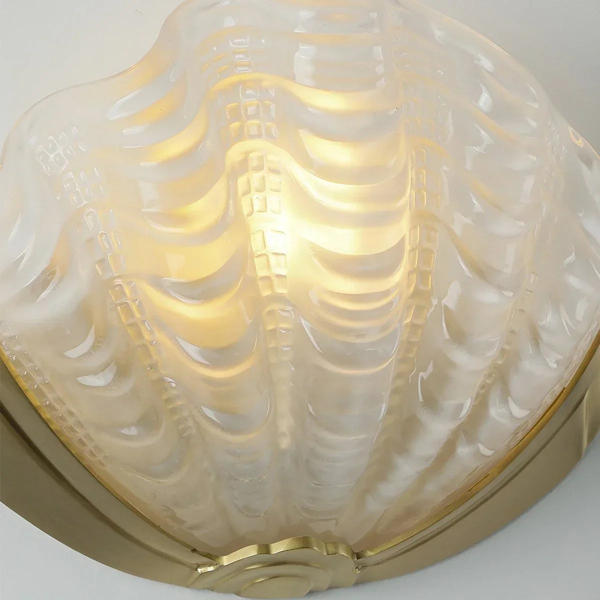 Light Luxury Brass Shell Glass Wall Lamp | Desfino