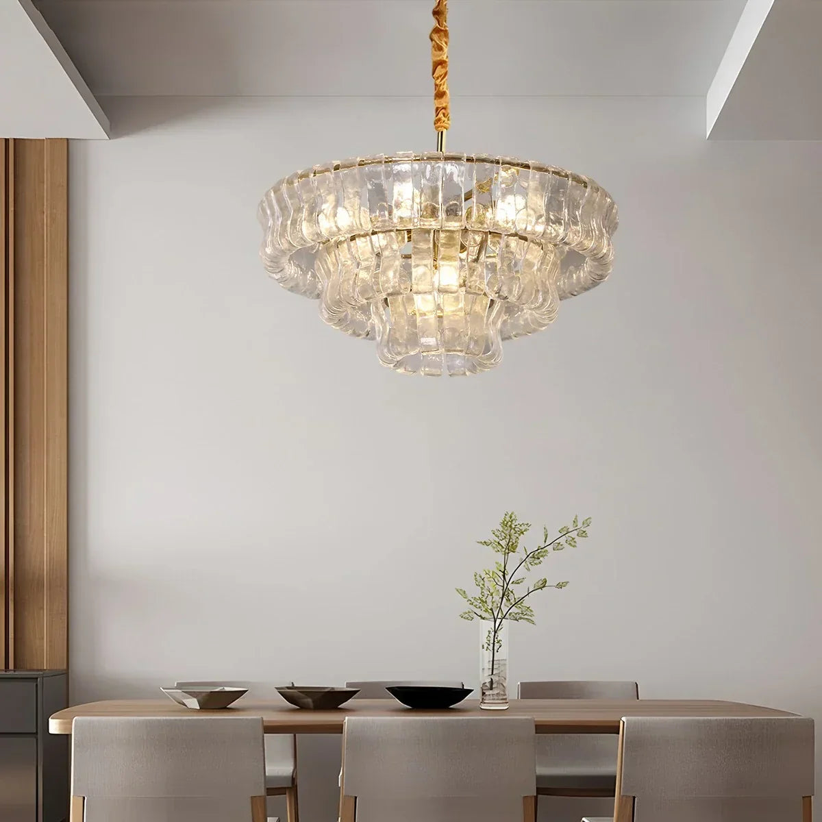Luxuriöser mehrschichtiger Murano-Glaskronleuchter in Ringform | Desfino