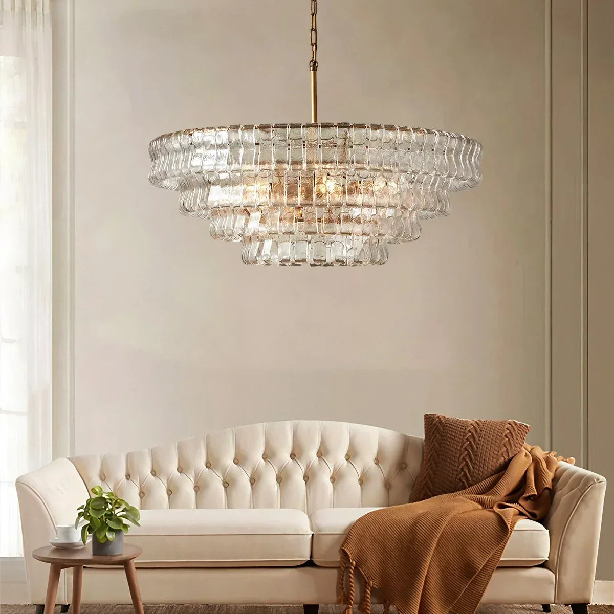 Luxuriöser mehrschichtiger Murano-Glaskronleuchter in Ringform | Desfino