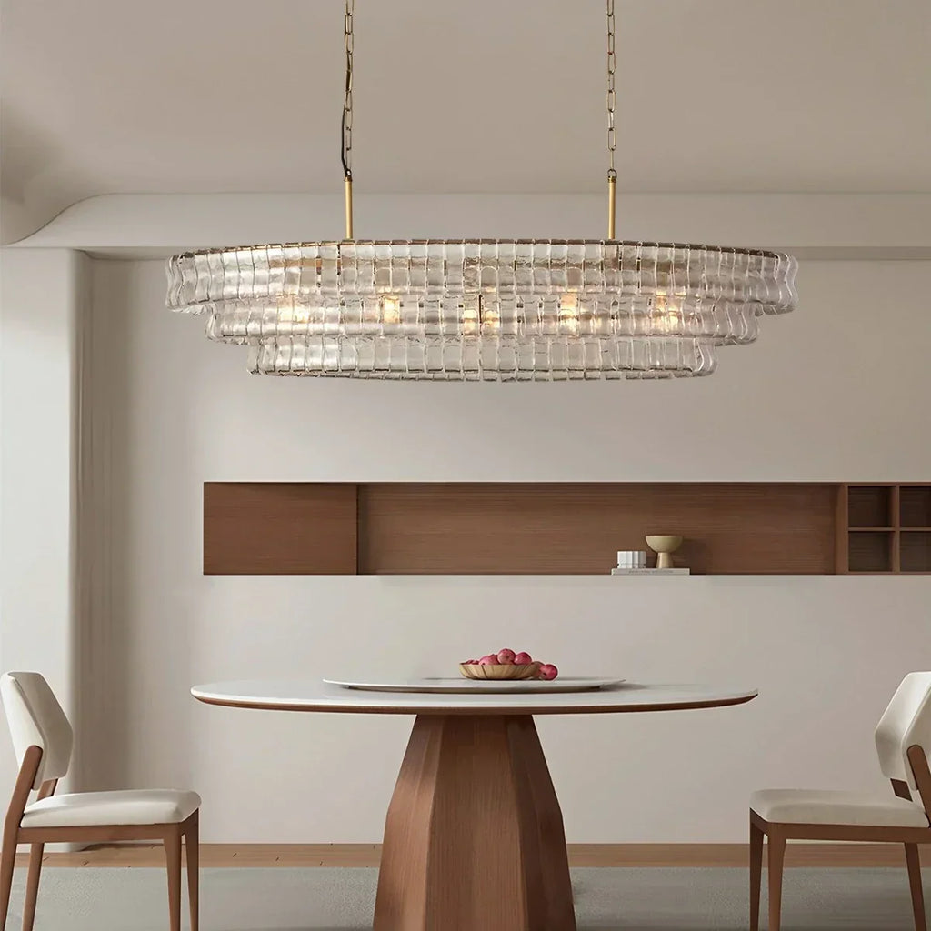 Luxuriöser mehrschichtiger Murano-Glaskronleuchter in Ringform | Desfino