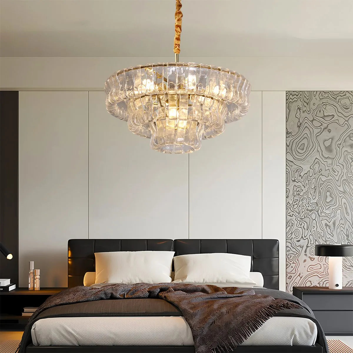 Luxuriöser mehrschichtiger Murano-Glaskronleuchter in Ringform | Desfino