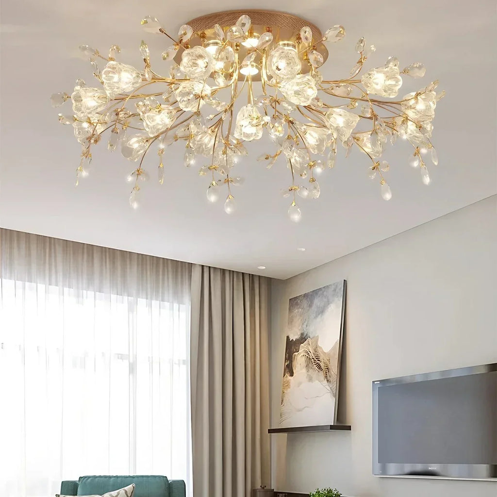 Lily-Deckenleuchte mit Art-déco-Blumenmotiv für das Schlafzimmer | Desfino
