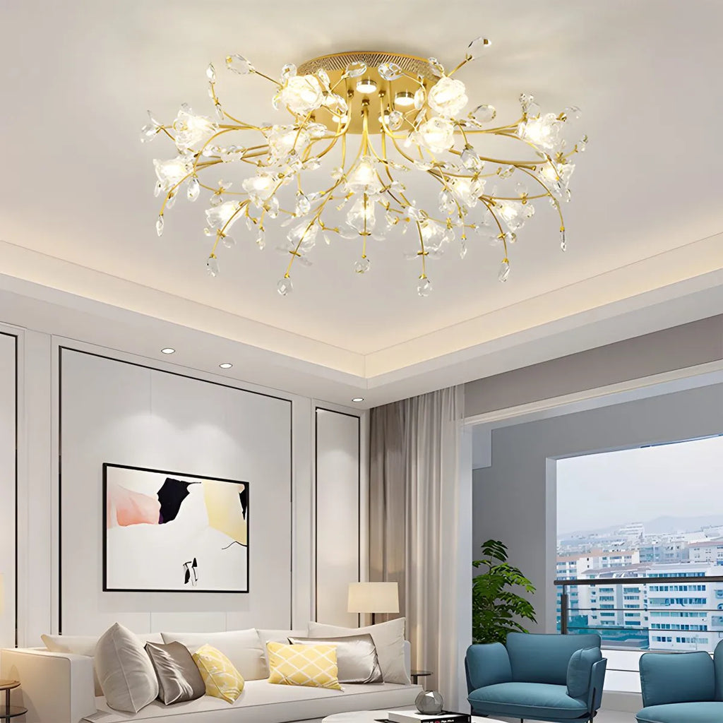 Lily-Deckenleuchte mit Art-déco-Blumenmotiv für das Schlafzimmer | Desfino