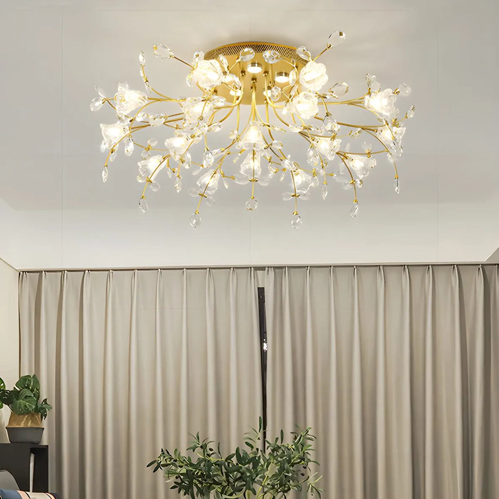 Lily-Deckenleuchte mit Art-déco-Blumenmotiv für das Schlafzimmer | Desfino