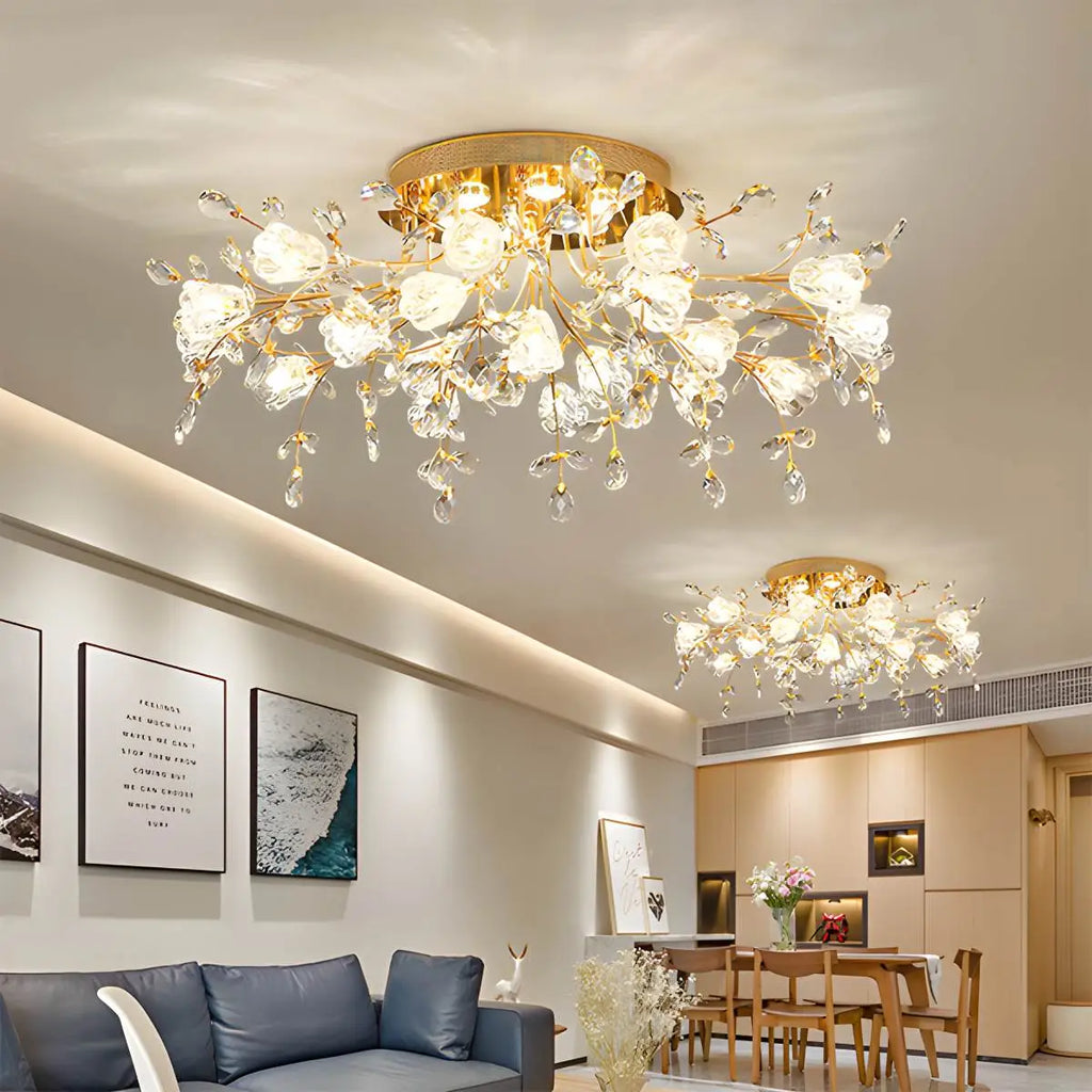 Lily-Deckenleuchte mit Art-déco-Blumenmotiv für das Schlafzimmer | Desfino