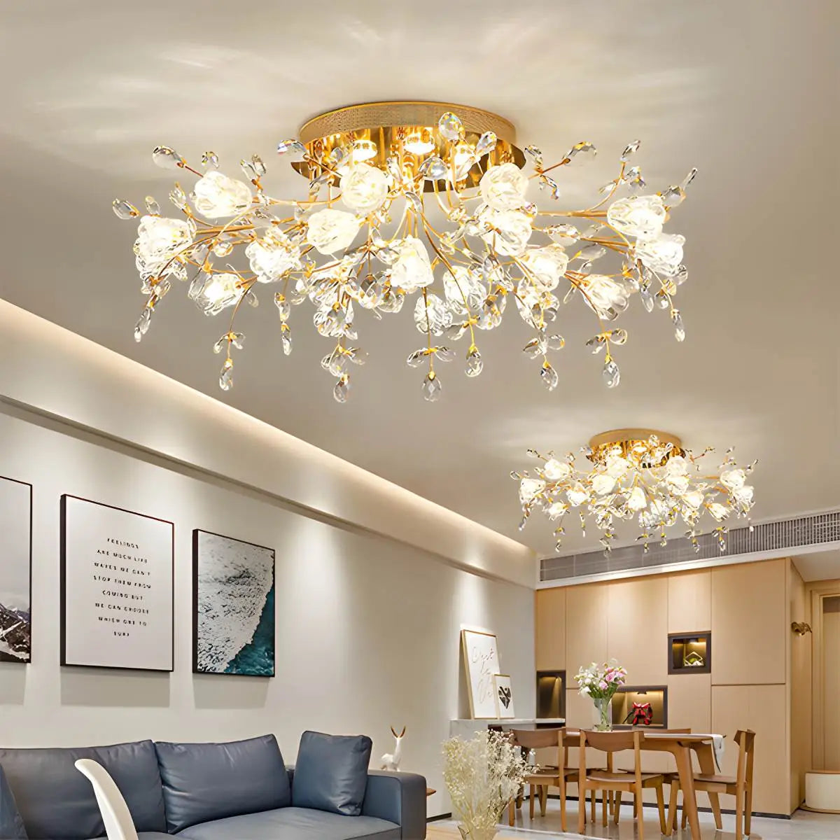 Lily-Deckenleuchte mit Art-déco-Blumenmotiv für das Schlafzimmer | Desfino