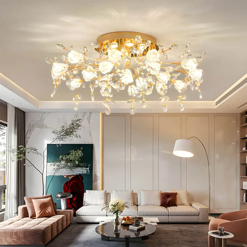 Lily-Deckenleuchte mit Art-déco-Blumenmotiv für das Schlafzimmer | Desfino