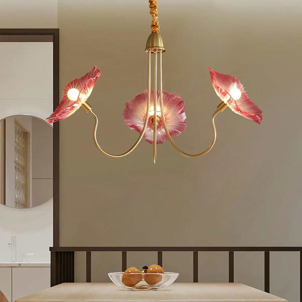 Lotus Leaf Glass Chandelier for Living Room | Desfino