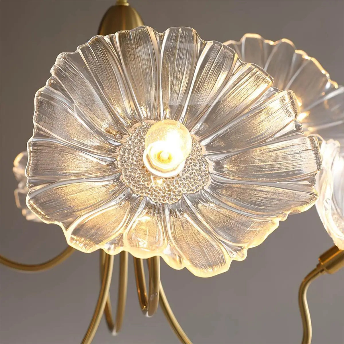 Lotus Leaf Glass Chandelier for Living Room | Desfino