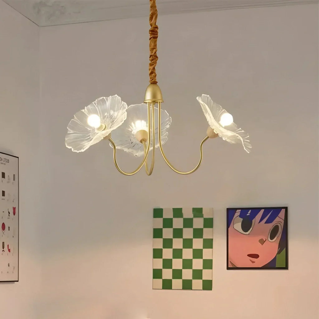 Lotus Leaf Glass Chandelier for Living Room | Desfino