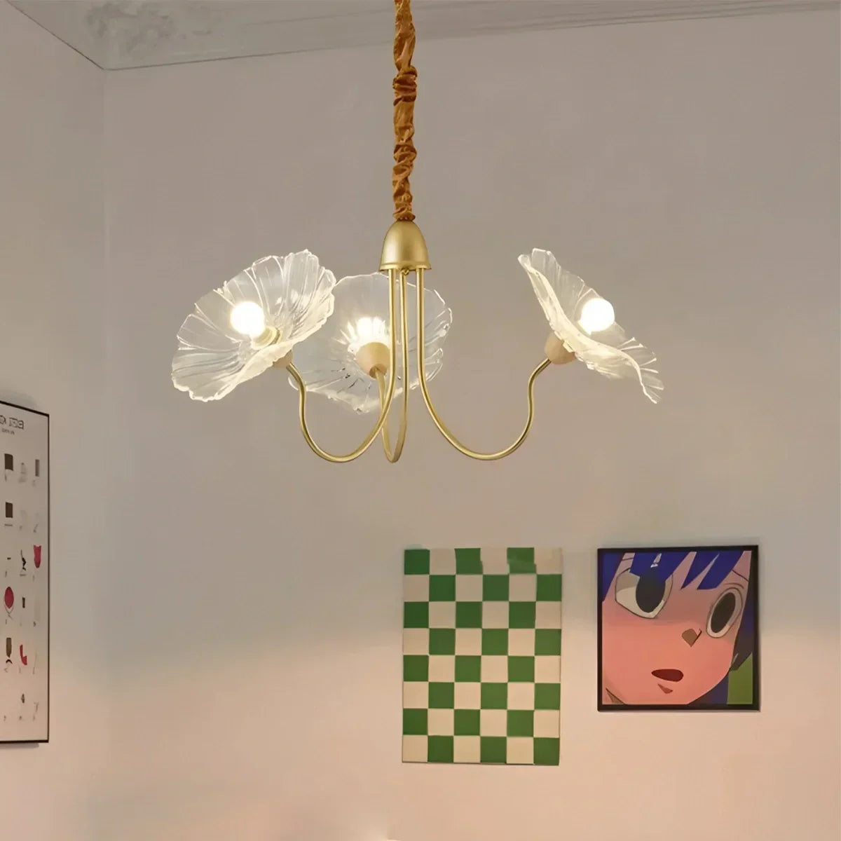 Lotus Leaf Glass Chandelier for Living Room | Desfino