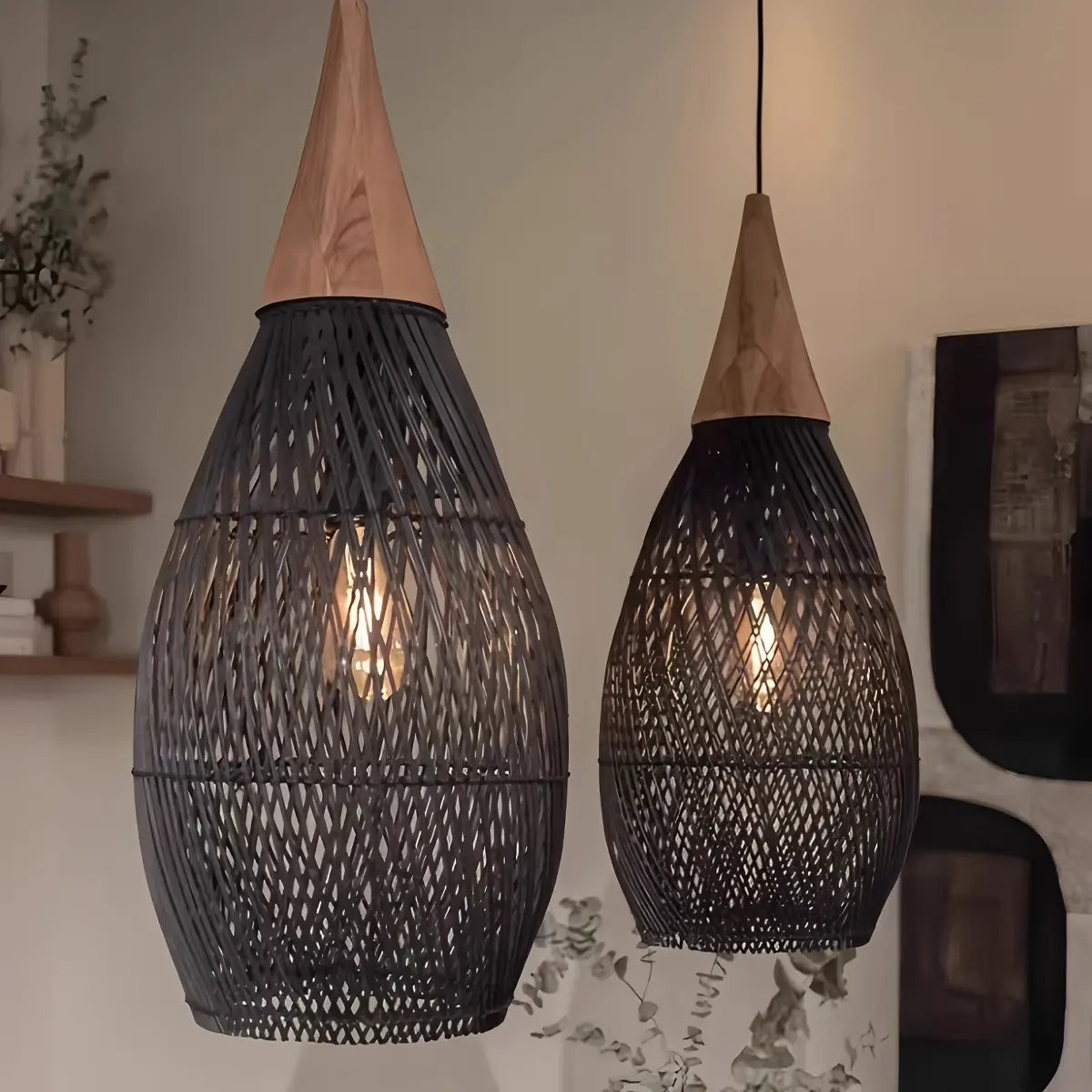 Pendelleuchte im Rattanstil für das Esszimmer | Desfino