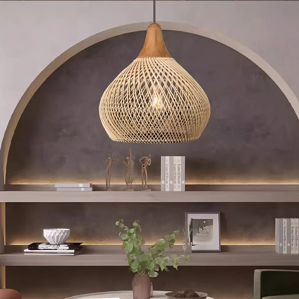 Pendelleuchte im Rattanstil für das Esszimmer | Desfino
