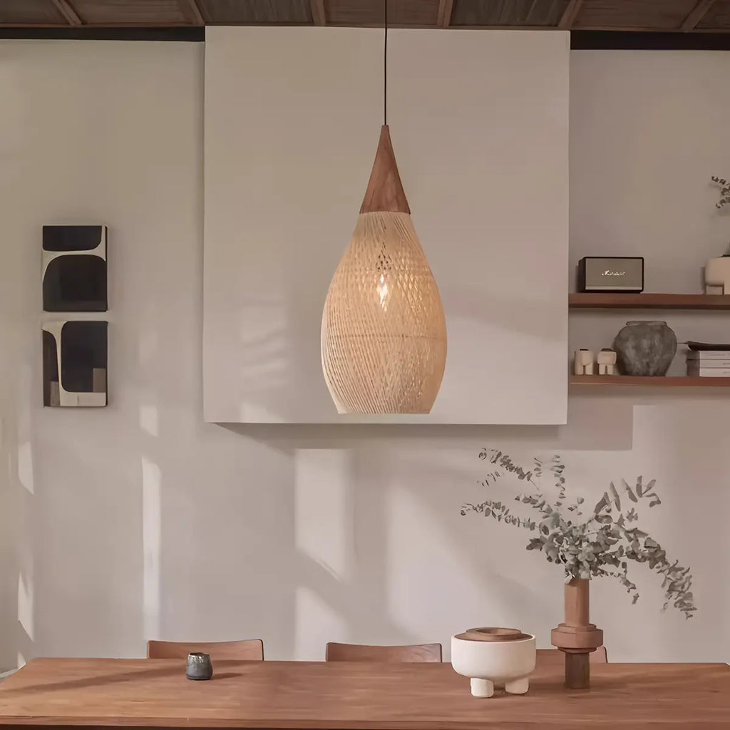 Pendelleuchte im Rattanstil für das Esszimmer | Desfino