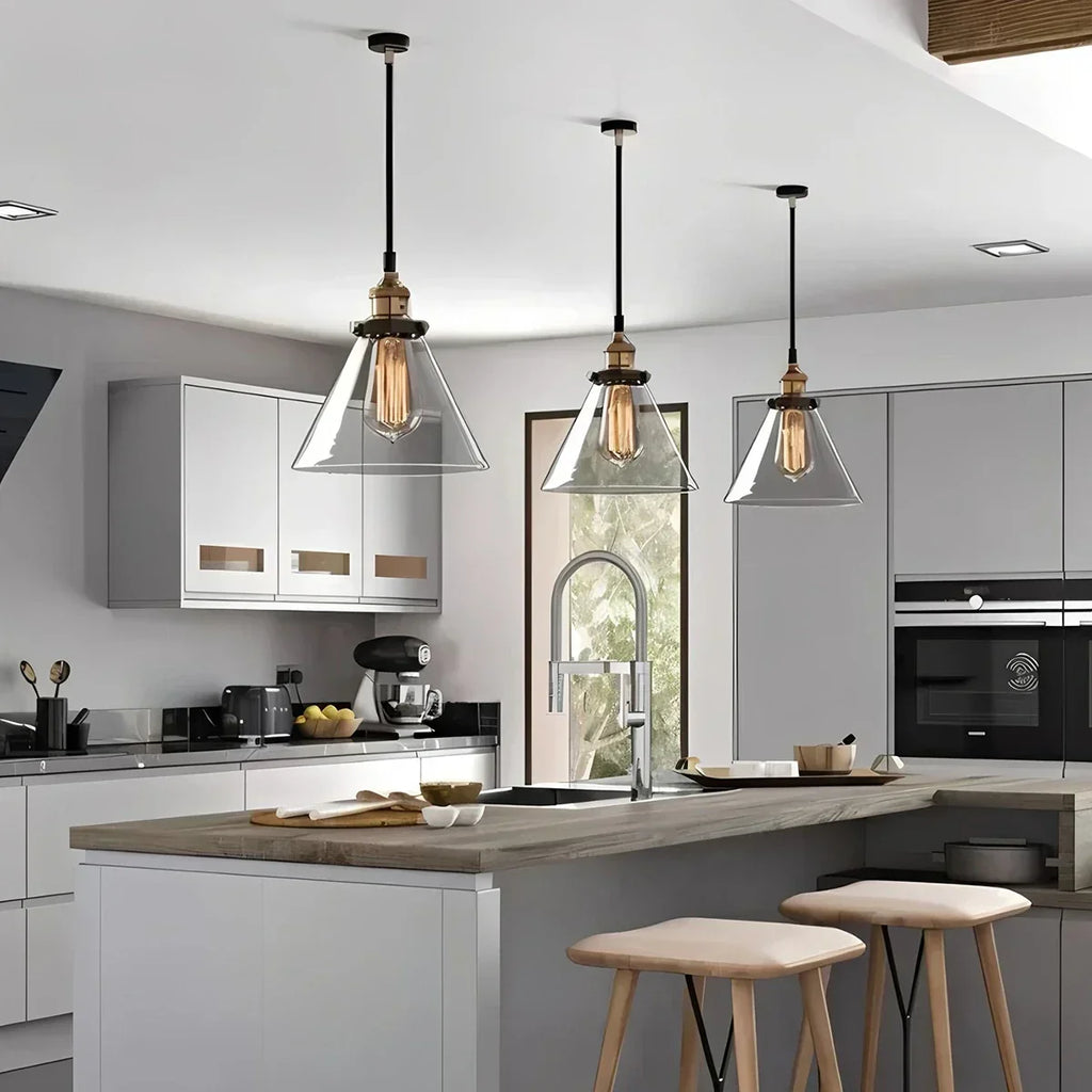 Mabel Glass Pendant Light for Kitchen Island | Desfino