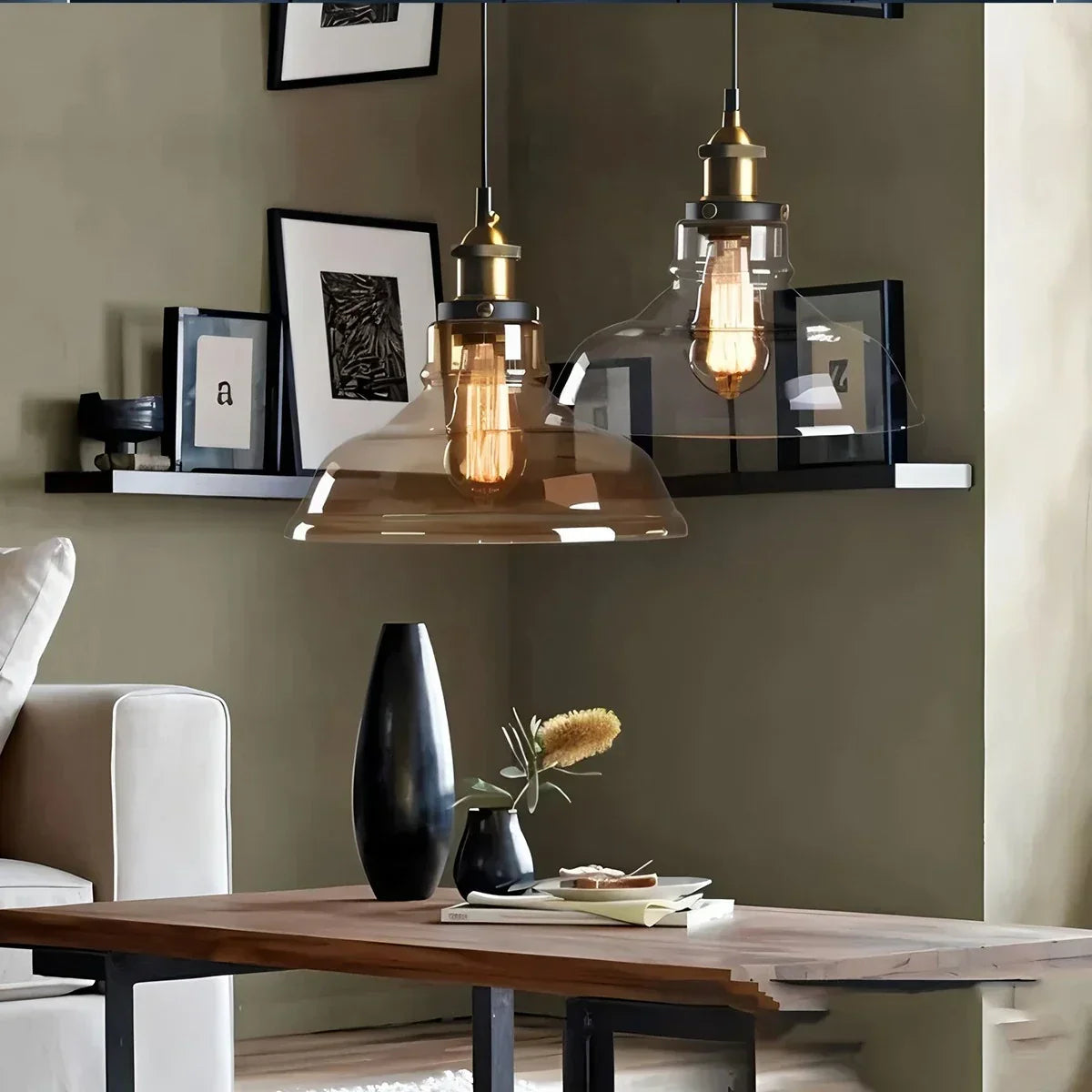 Mabel Glass Pendant Light for Kitchen Island | Desfino