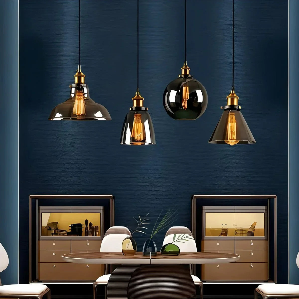 Mabel Glass Pendant Light for Kitchen Island | Desfino
