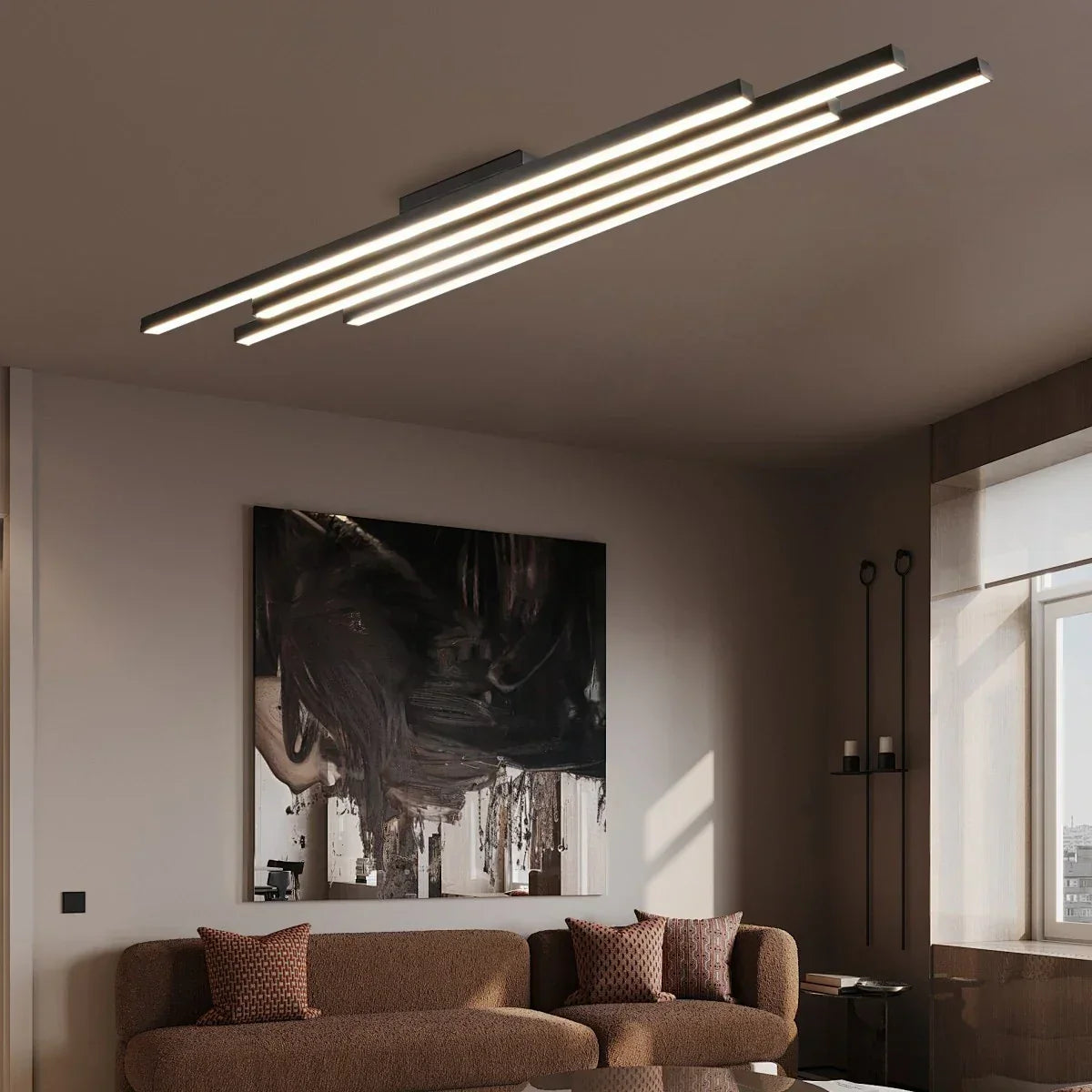 Lineare LED-Pendelleuchte mit mehreren Stäben | Desfino