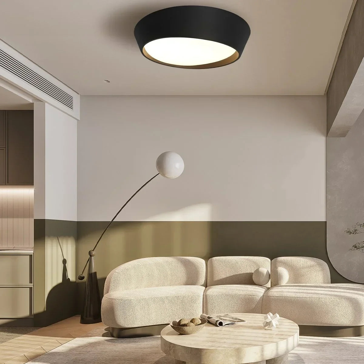 Modern Round Acrylic Ceiling Light for Bedroom | Desfino