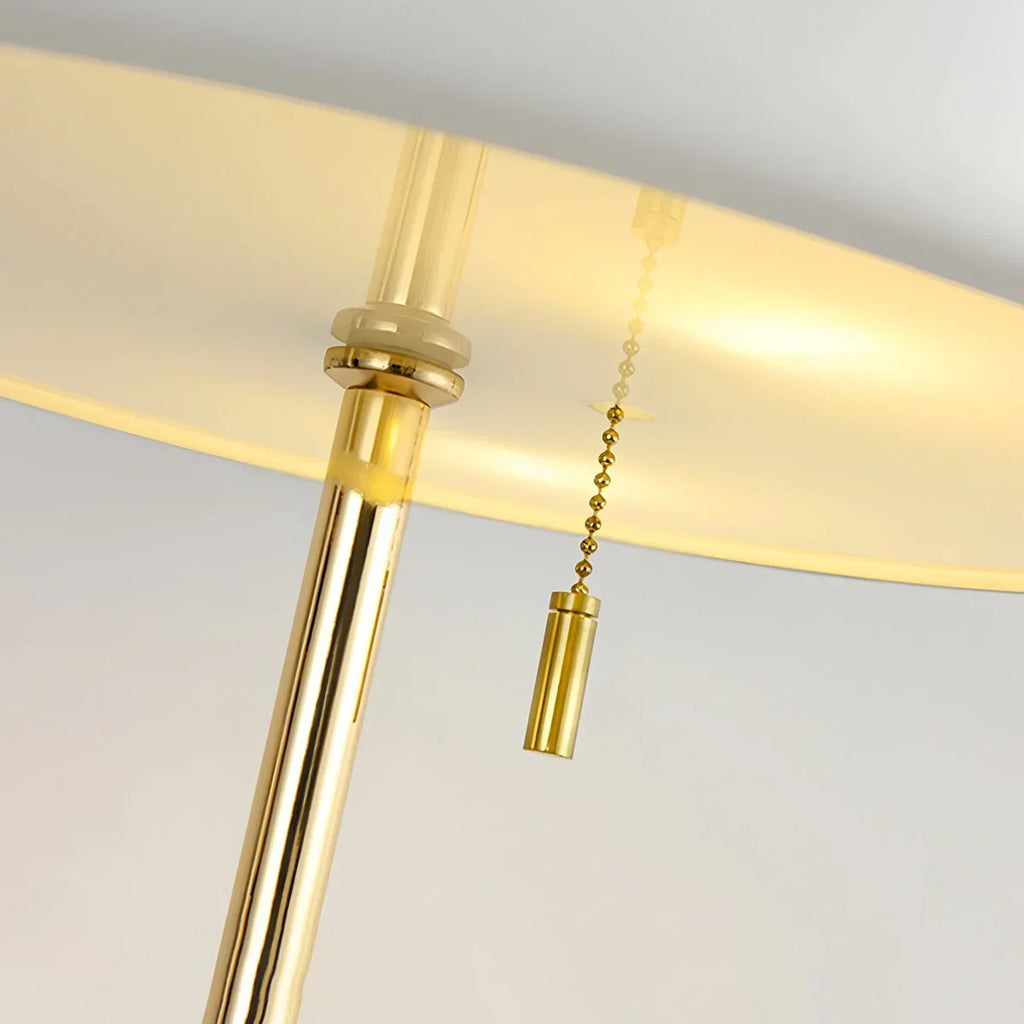 Mid-Century Round Table Lamp with Pull Chain | Desfino
