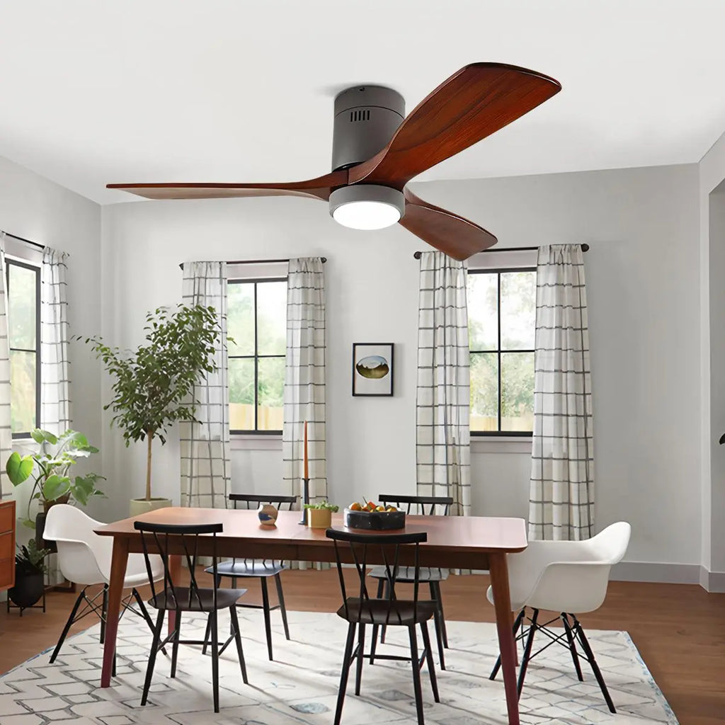 Mid-century Modern Hugger Ceiling Fan Lamp | Desfino