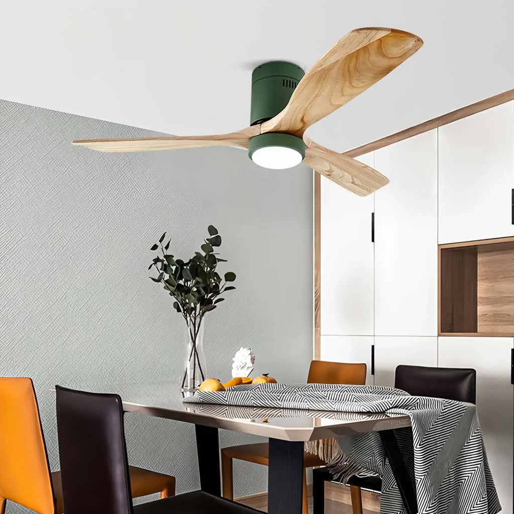 Mid-century Modern Hugger Ceiling Fan Lamp | Desfino