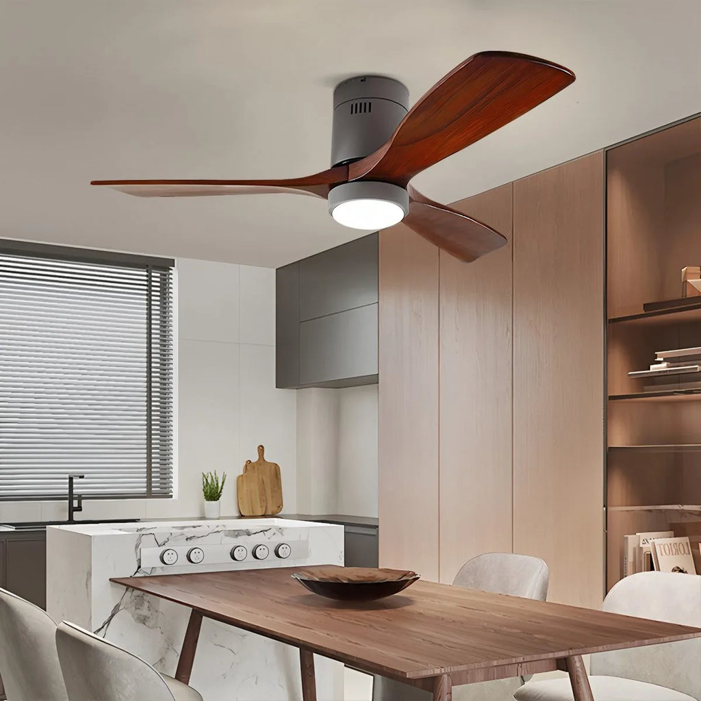 Mid-century Modern Hugger Ceiling Fan Lamp | Desfino