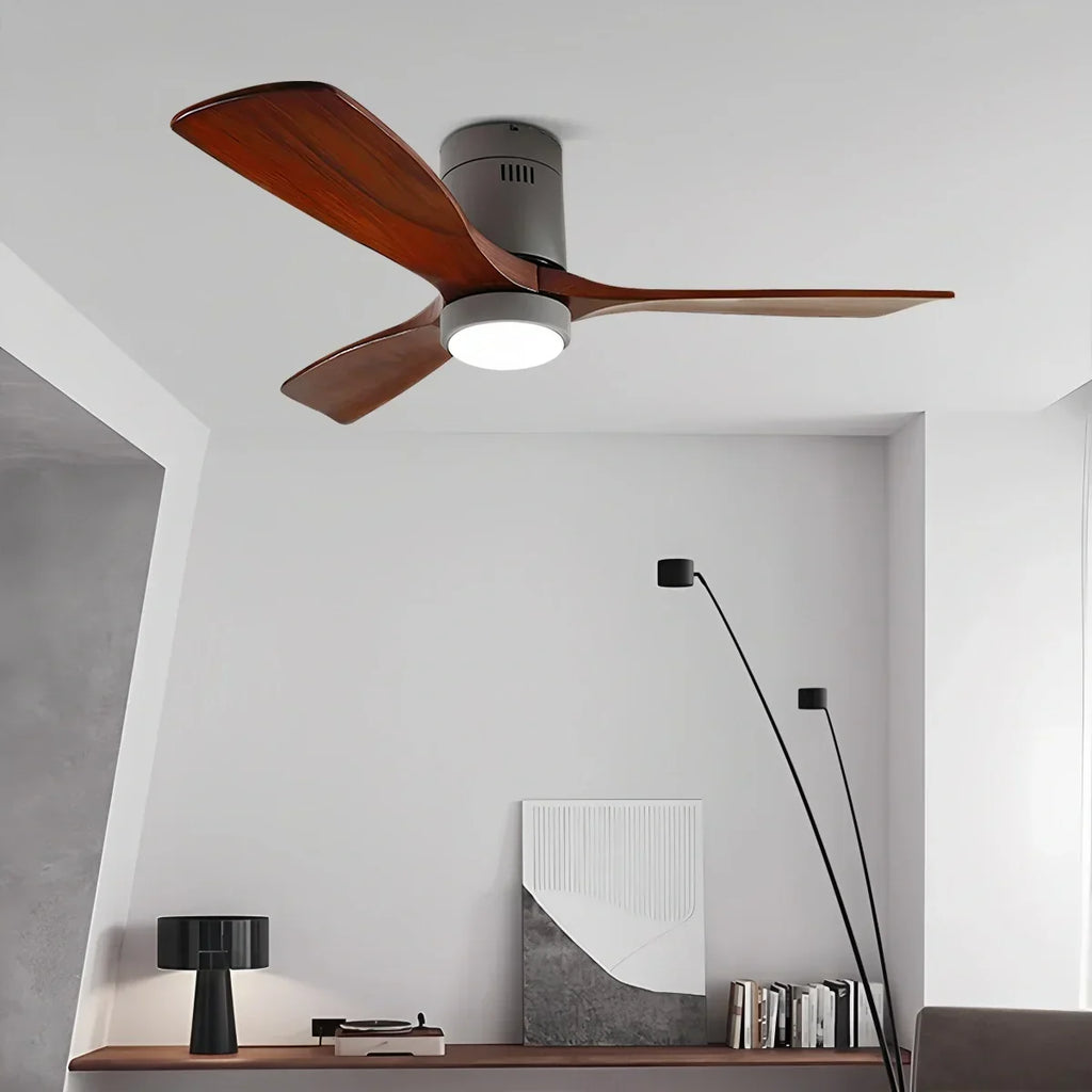 Mid-century Modern Hugger Ceiling Fan Lamp | Desfino
