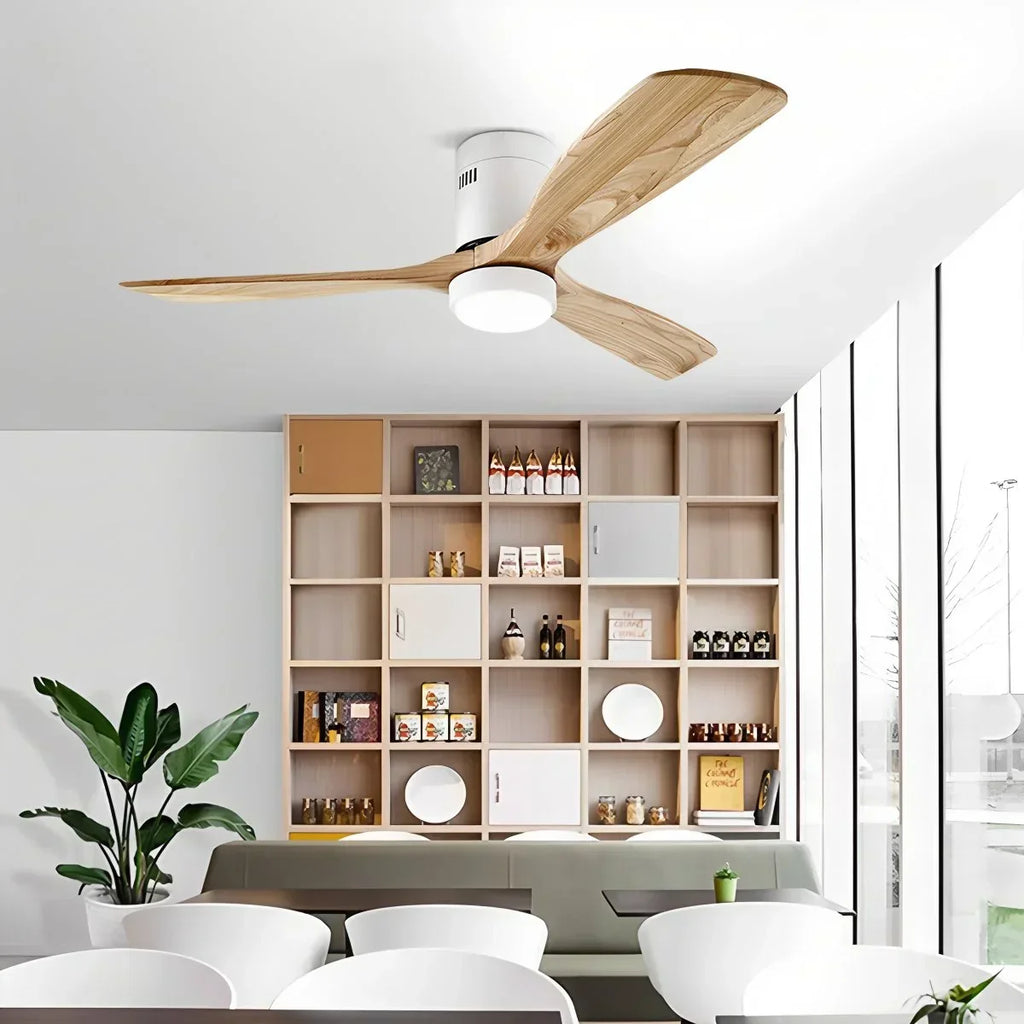 Mid-century Modern Hugger Ceiling Fan Lamp | Desfino