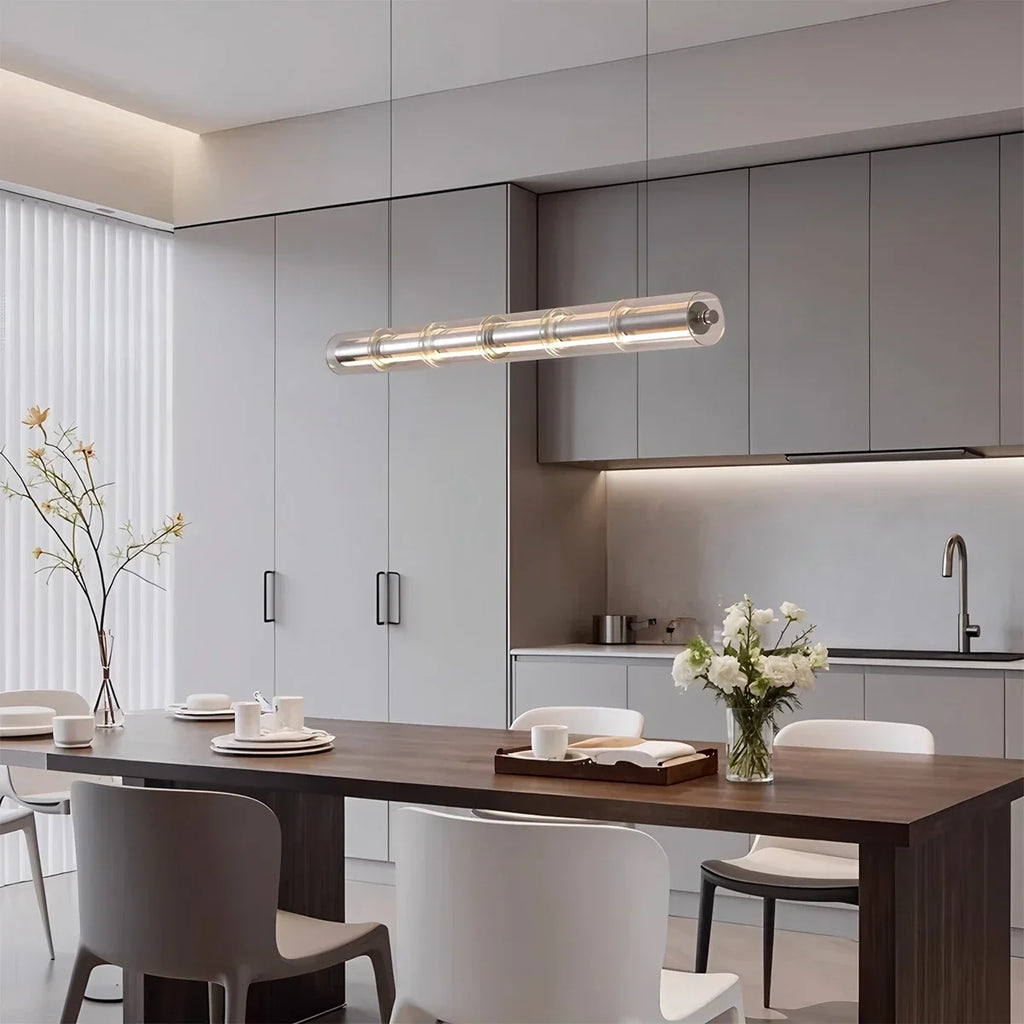 Minimalist Long Glass Pendant Light | Desfino