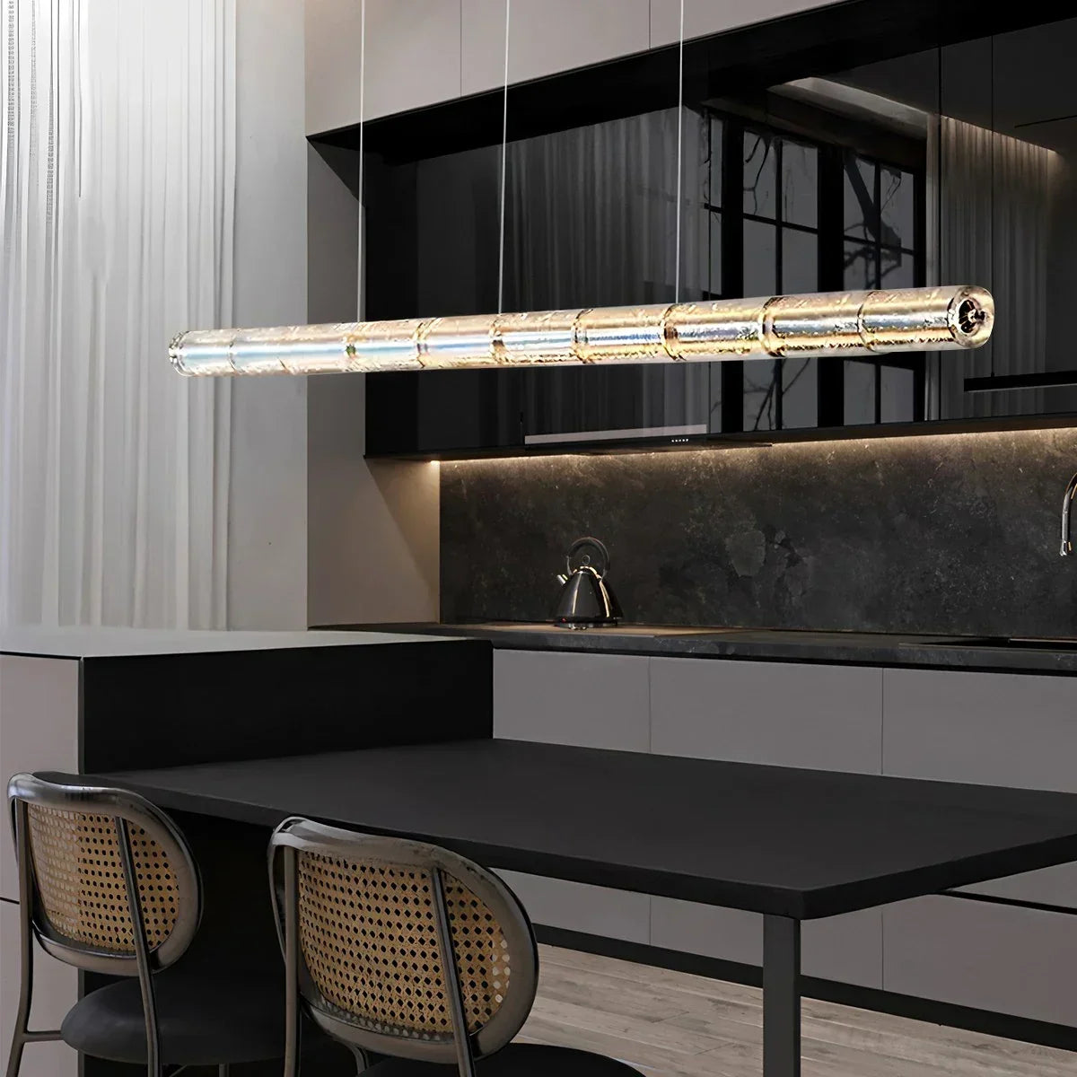 Minimalist Long Glass Pendant Light | Desfino