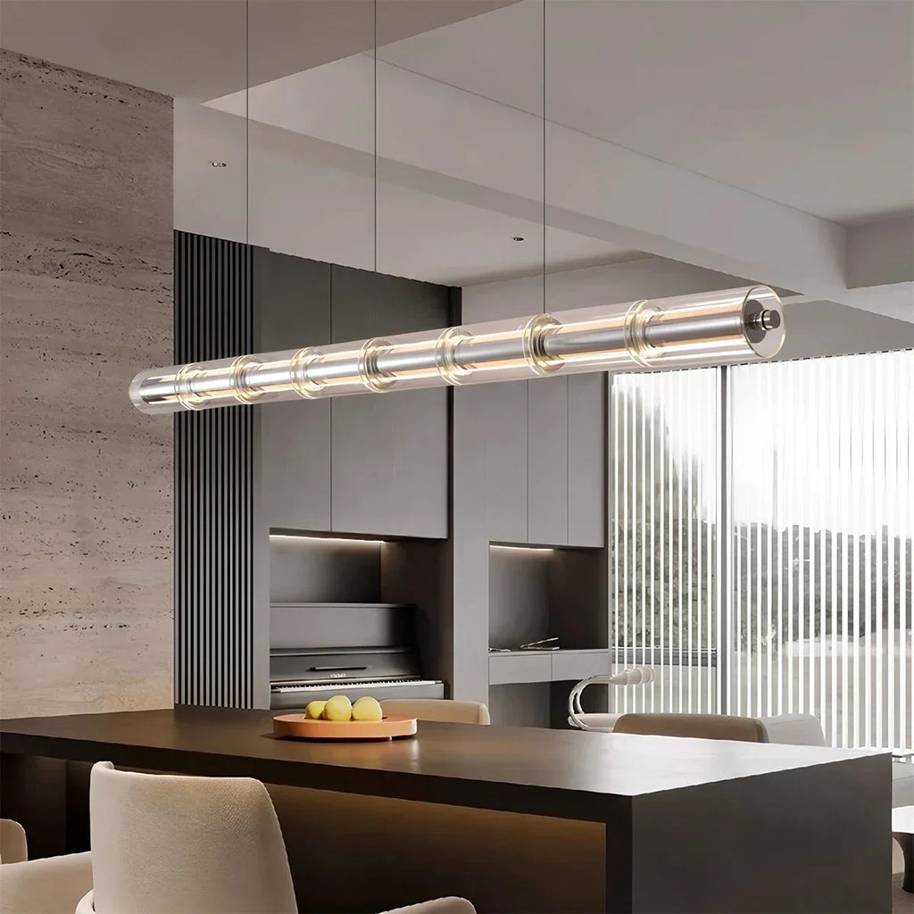 Minimalist Long Glass Pendant Light | Desfino