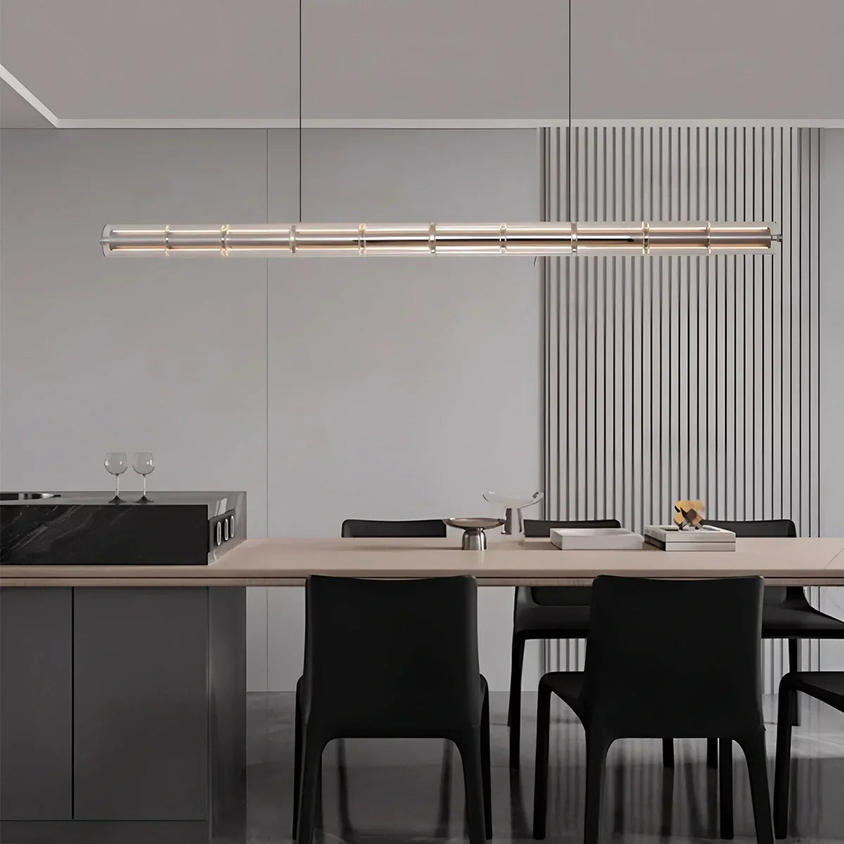 Minimalist Long Glass Pendant Light | Desfino