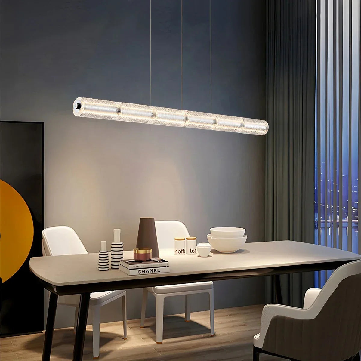 Minimalist Long Glass Pendant Light | Desfino