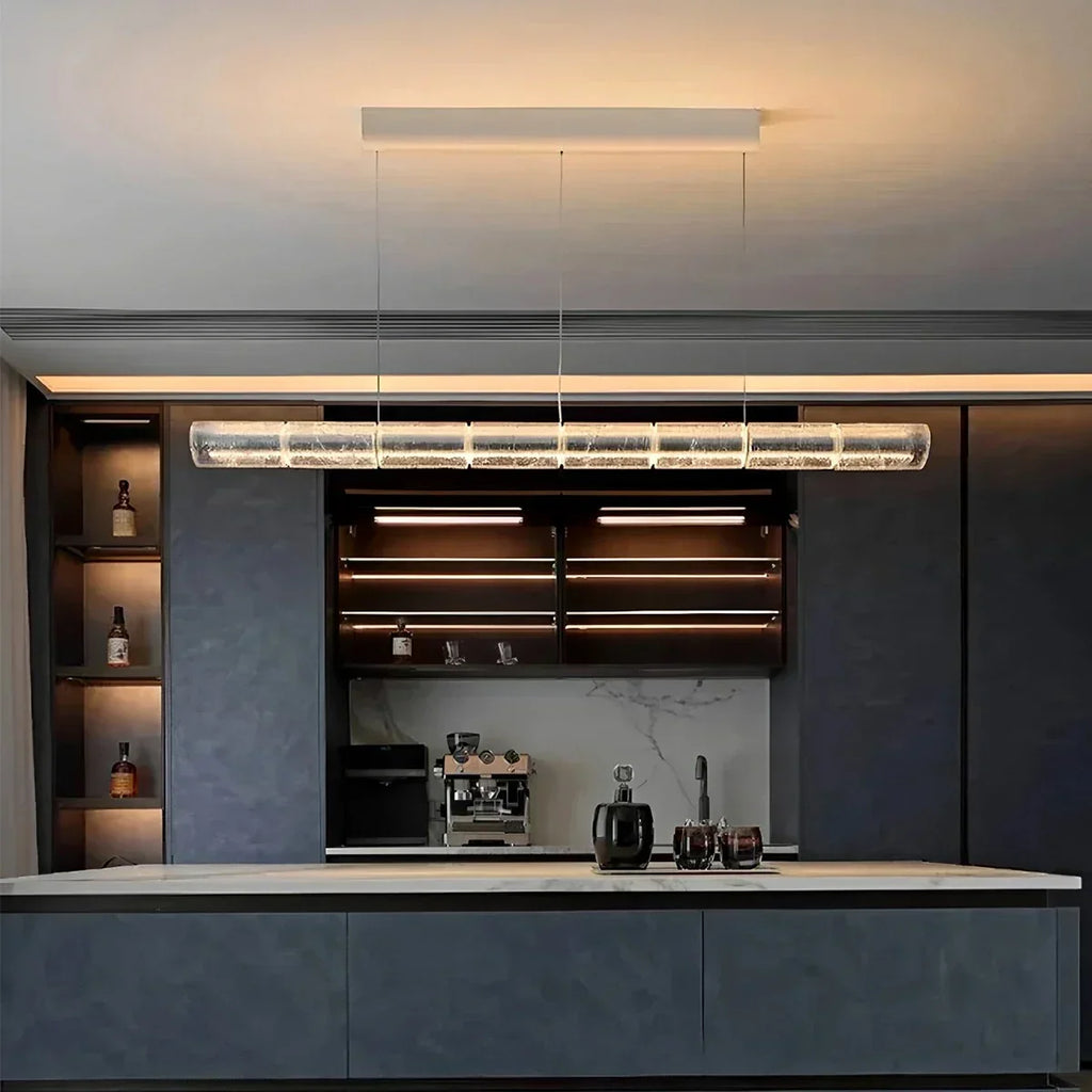 Minimalist Long Glass Pendant Light | Desfino