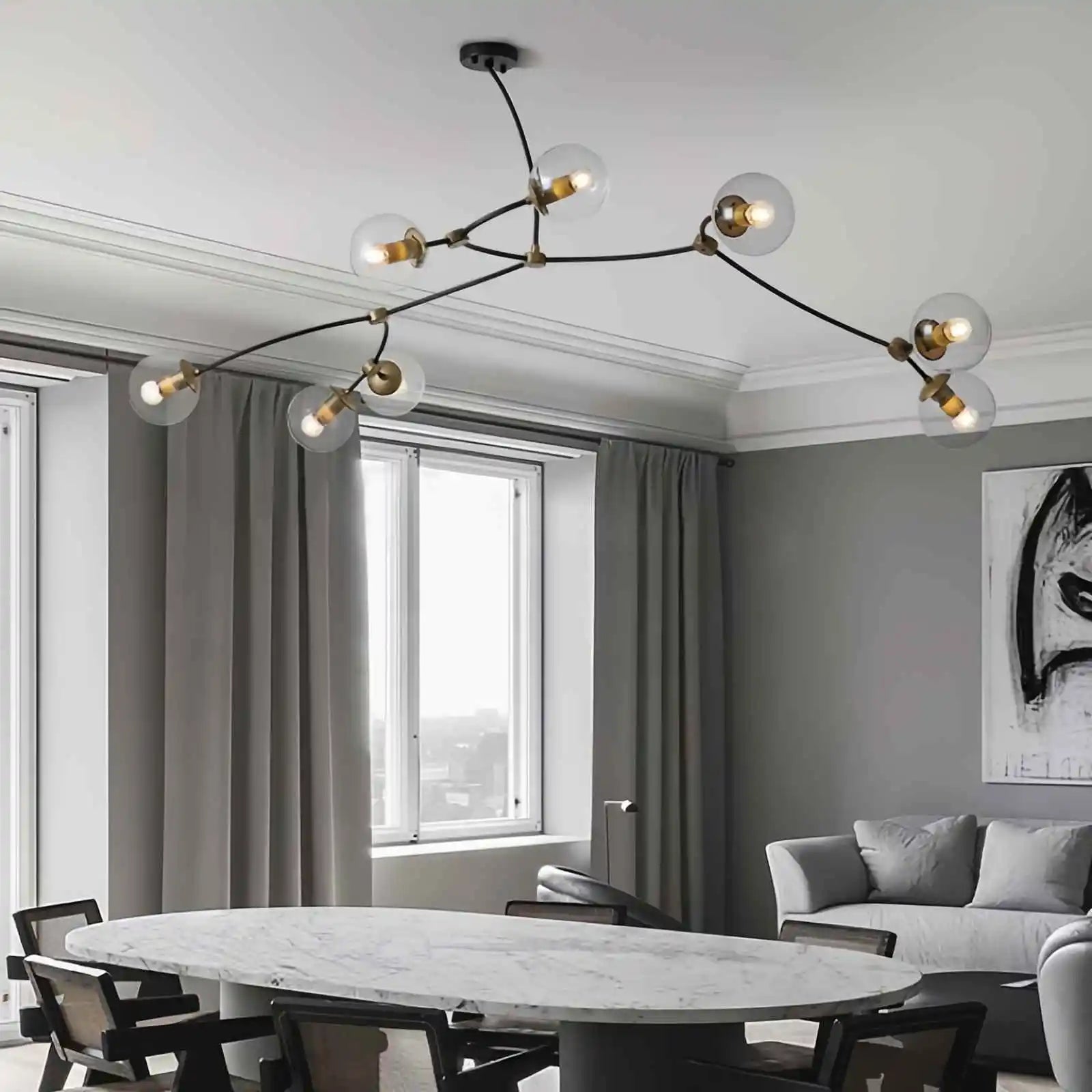 Minimalist Sputnik Globe Glass Chandelier | Desfino