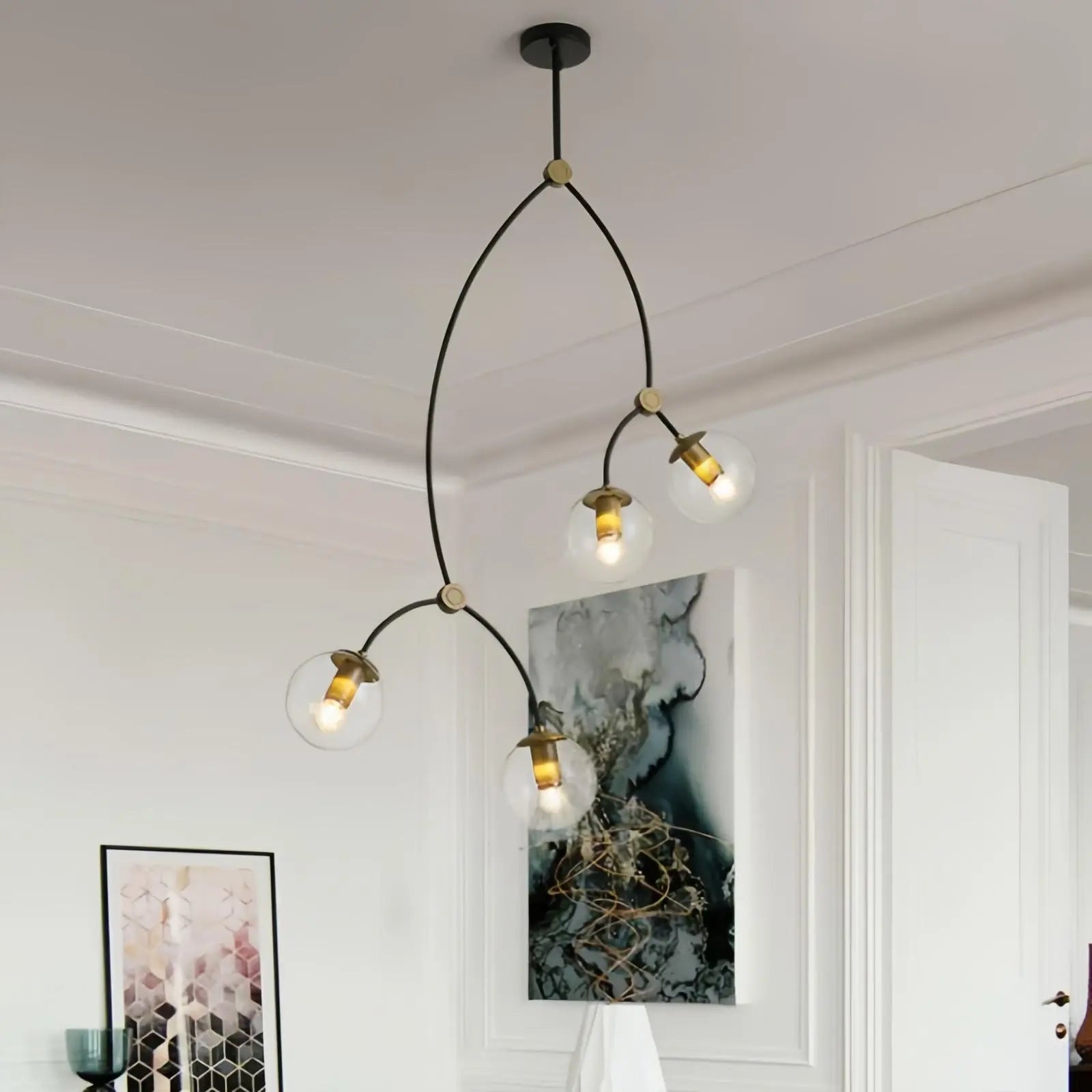 Minimalist Sputnik Globe Glass Chandelier | Desfino