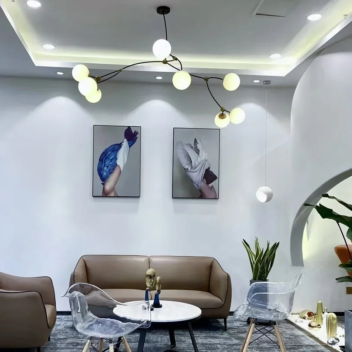 Minimalist Sputnik Globe Glass Chandelier | Desfino