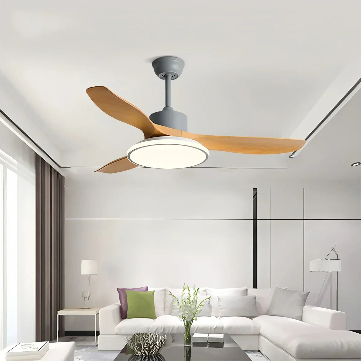 Modern 3 Blade Ceiling Fan with Light | Desfino