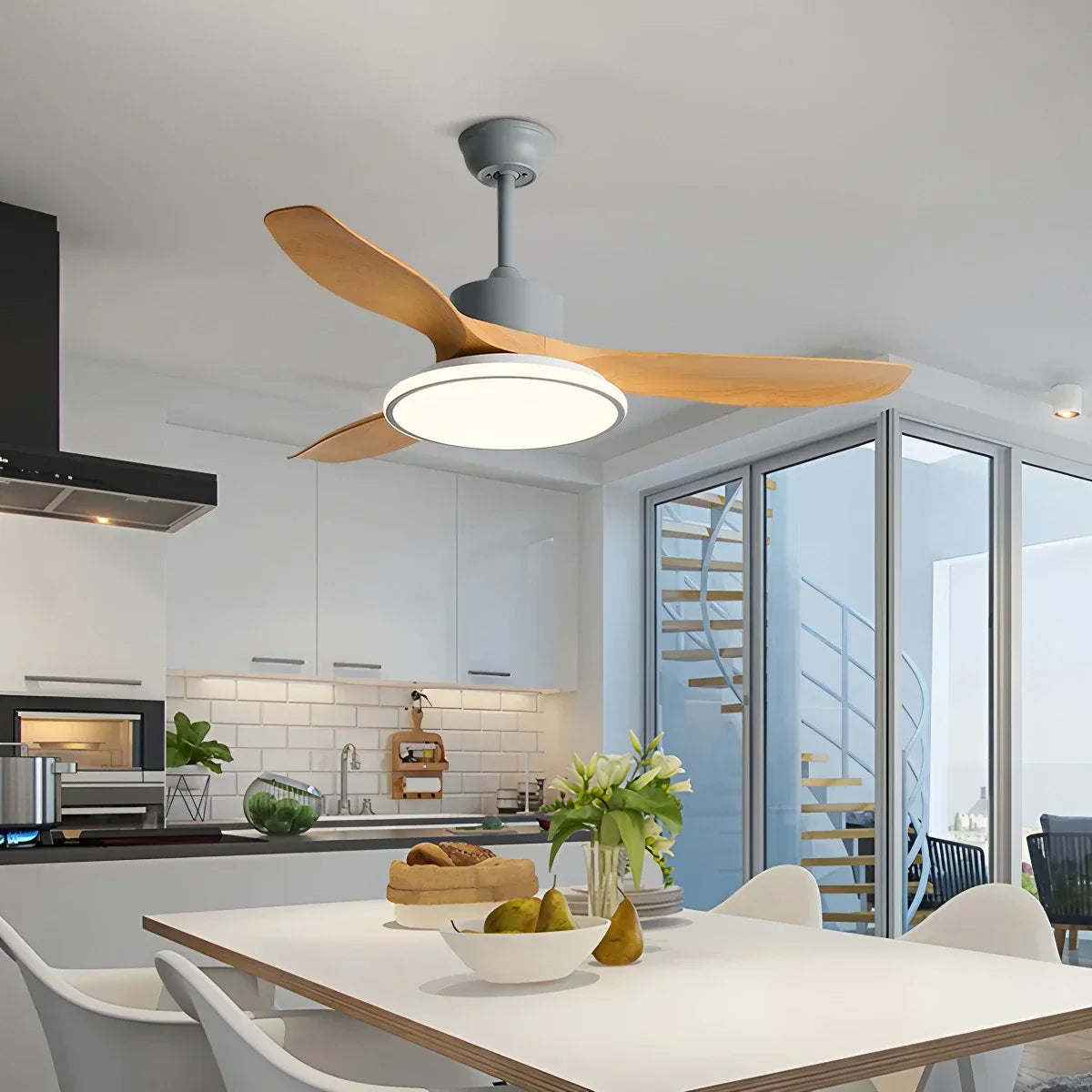 Modern 3 Blade Ceiling Fan with Light | Desfino
