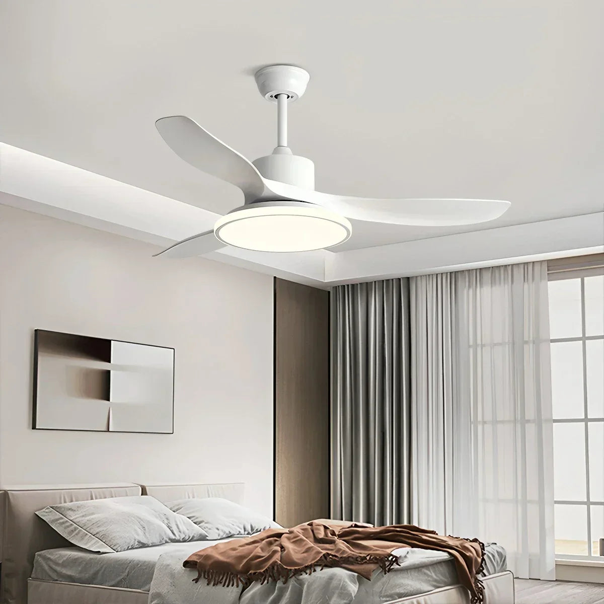 Modern 3 Blade Ceiling Fan with Light | Desfino