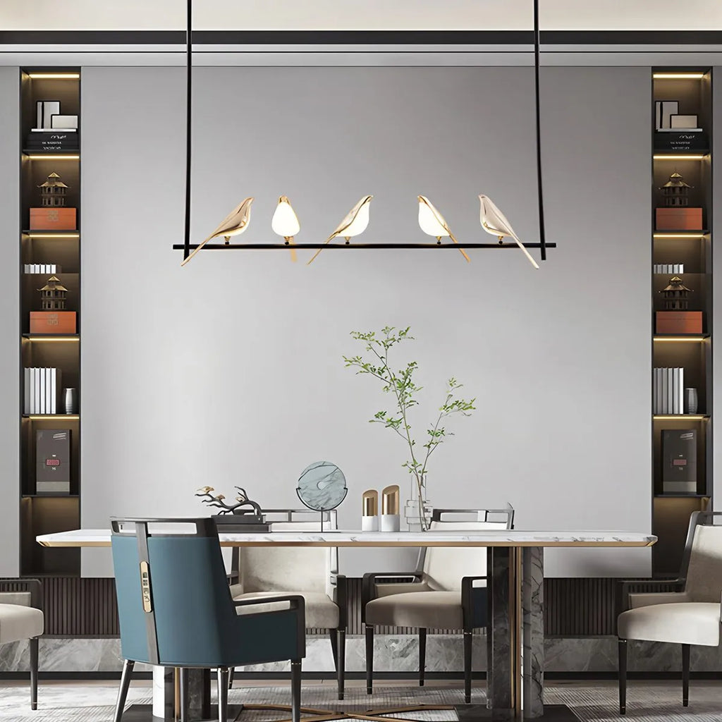 Modern Gold Birds LED Chandelier | Desfino