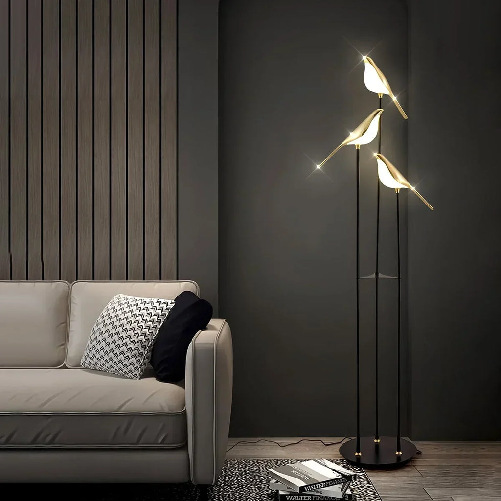 Modern Gold Birds LED Chandelier | Desfino