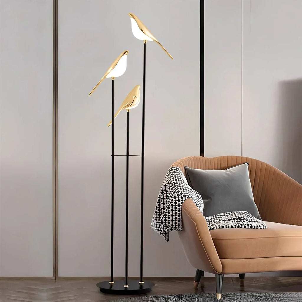 Modern Gold Birds LED Chandelier | Desfino