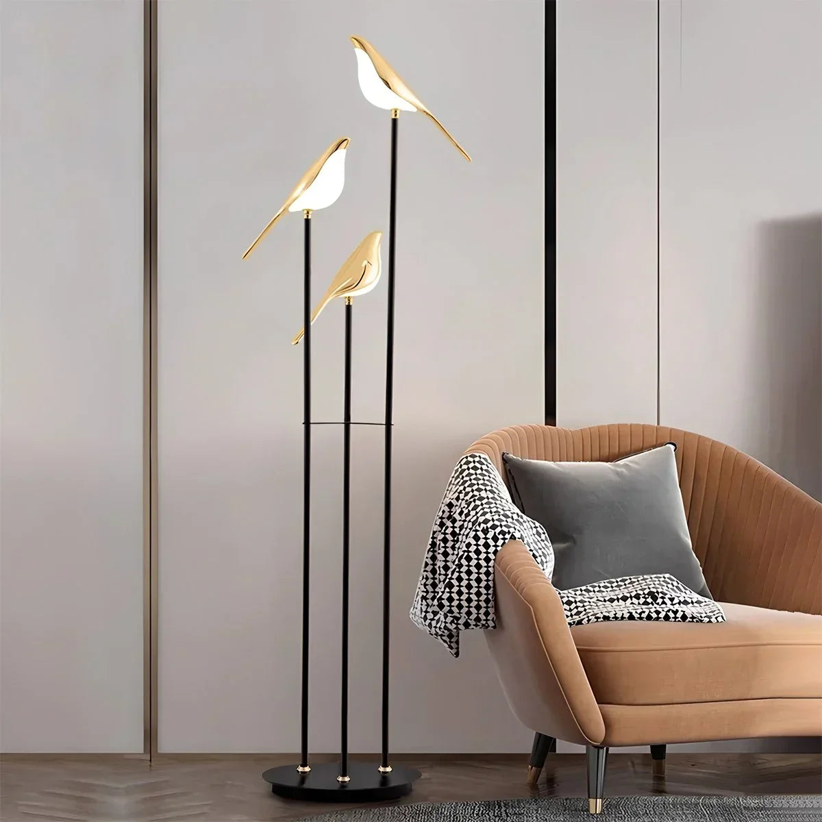 Modern Gold Birds LED Chandelier | Desfino