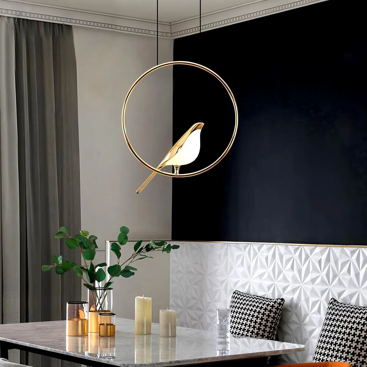 Modern Gold Birds LED Chandelier | Desfino