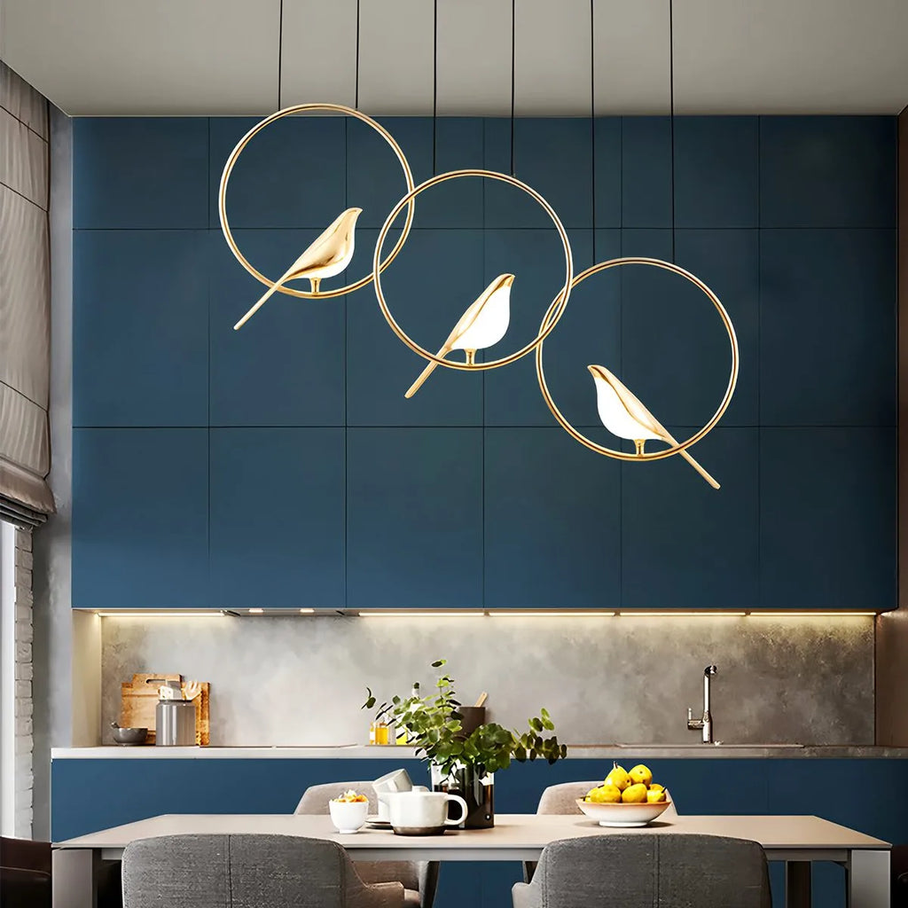 Modern Gold Birds LED Chandelier | Desfino