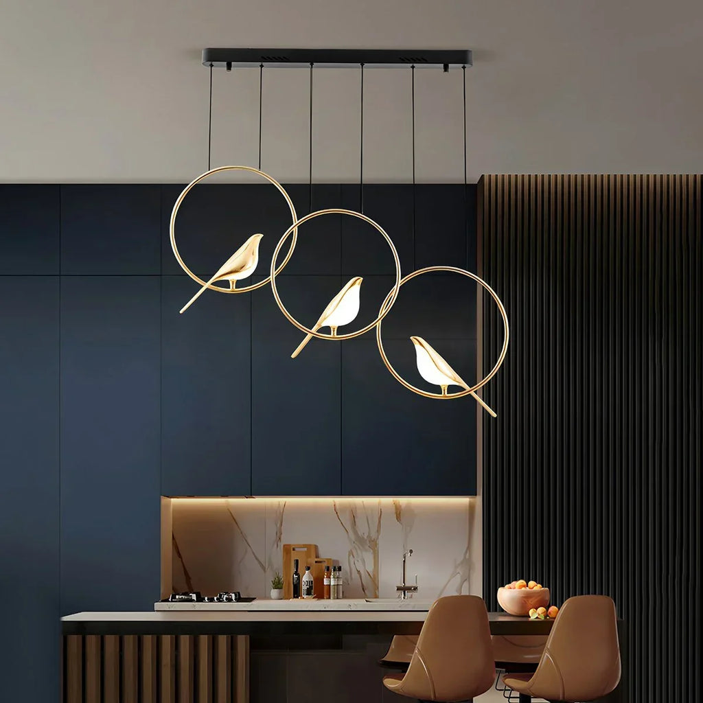 Modern Gold Birds LED Chandelier | Desfino