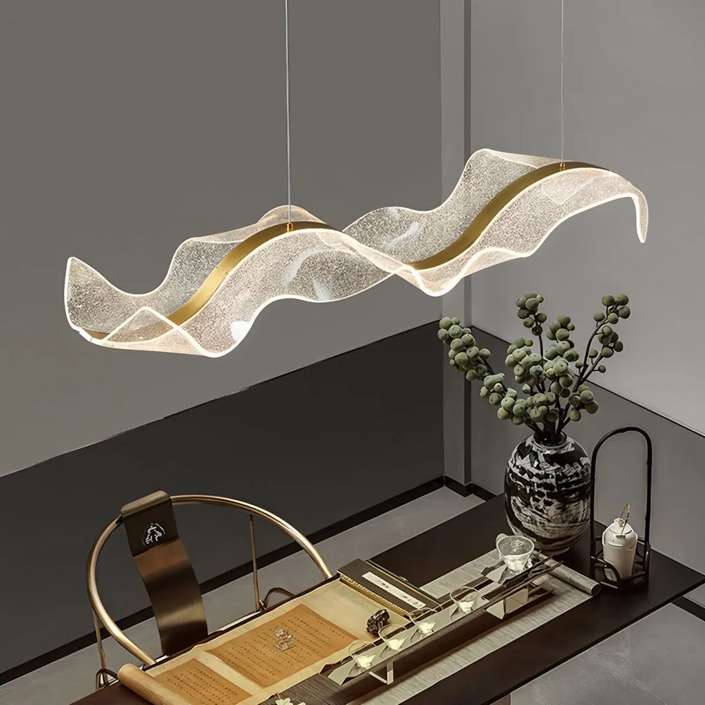 Modern LED Wave Acrylic Chandelier | Desfino
