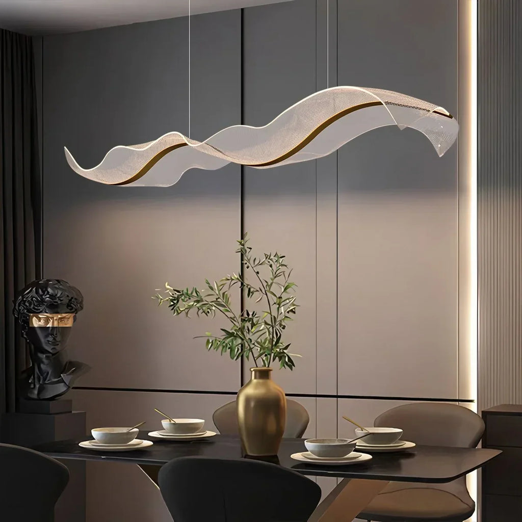 Modern LED Wave Acrylic Chandelier | Desfino